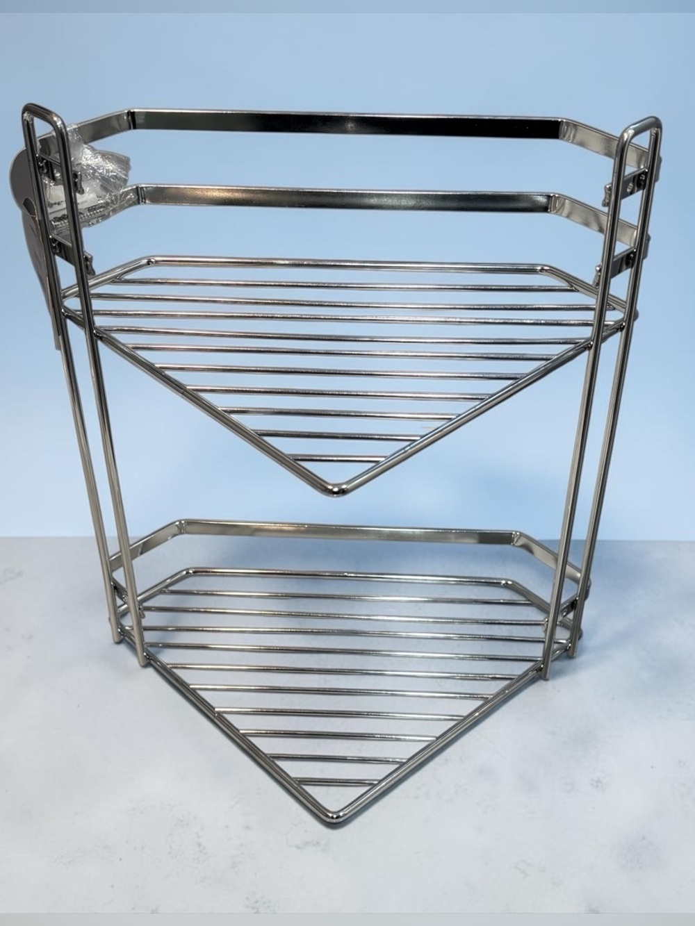 NOVEL, Chrome 2-Tier Corner Shower Caddy Bathroom Storage Organizer